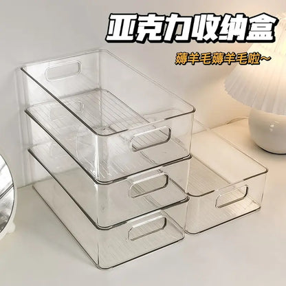 Desktop Storage Box Dormitory Cosmetics Transparent Basket Acrylic Drawer Mask Organizer Box Snack Sundry Storage Rack