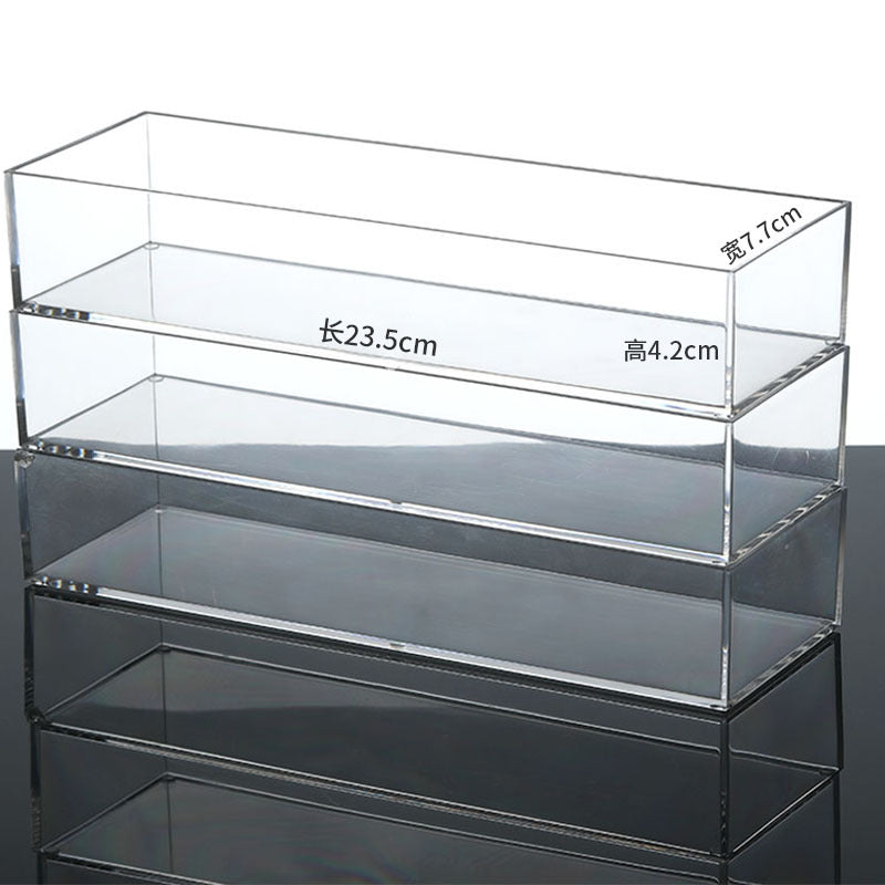 Desktop Storage Box Drawer Built-in Partition Transparent Acrylic Narrow Long Rectangular Cosmetic Workstation Kitchen