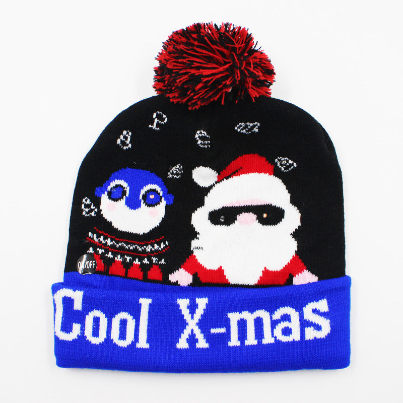 Korean Internet Celebrity Style Snowflake Christmas Hat, Warm and Cold-Proof Women's Knitted Hat with Pom-Pom, Ear-Protecting Yarn Hat, Light Luxury Style