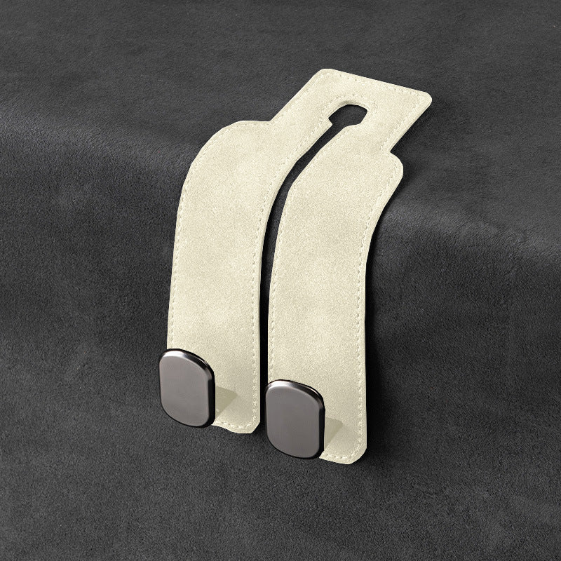 Car rear seat storage small hook turned leather zinc alloy ABS car double hook