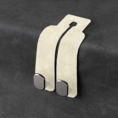 Car rear seat storage small hook turned leather zinc alloy ABS car double hook