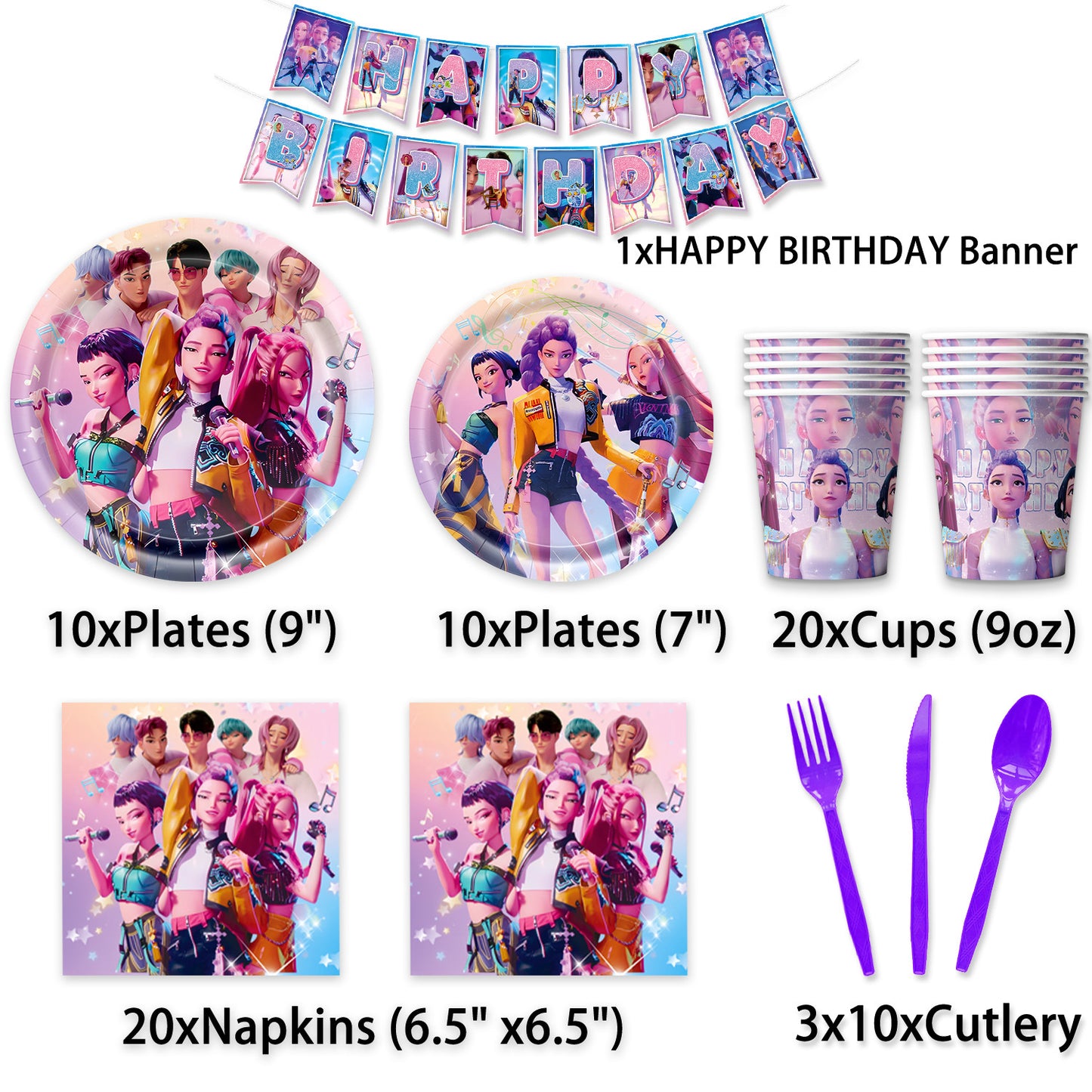 Amazon's New Pop Hunter Witch Group Theme Birthday Party Supplies Set Paper Plate Tissue Tablecloth Decoration