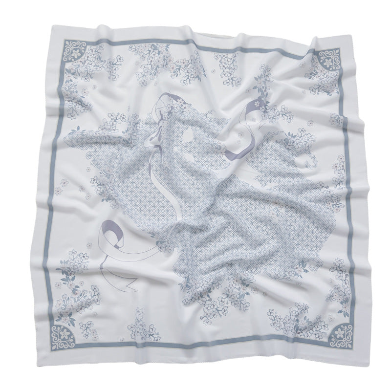 Cross-Border New Product Voile Print 110 Square Scarf Classic Lace Scarf Turban Malaysian Shawl