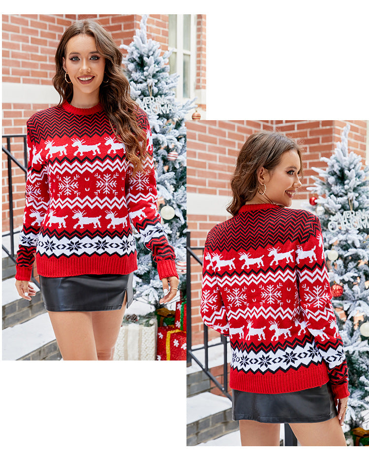 Amazon's Hottest Little Snowflake Christmas Sweater 2025 Autumn and Winter Casual Couple Wear Christmas Round Neck Sweater