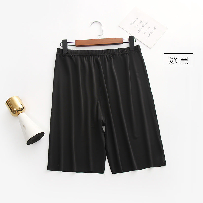 Ice Silk Pajamas Men's Summer Home Shorts Ultra-Thin Breathable Silk Home Pants Large Size Five-Point Pants Can Be Worn Outside