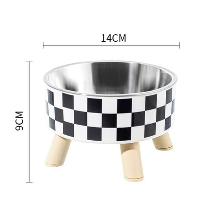 Pet Bowl Anti-overturning Cat Bowl Pet Stainless Steel Dog Bowl Cat Neck Protection High Foot Bowl Dog Food Utensils Cross-border New