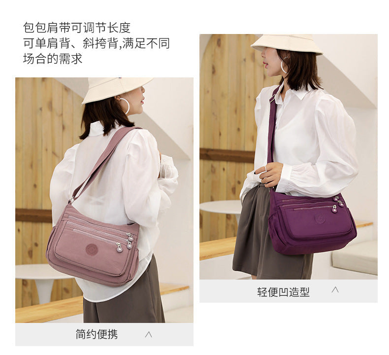 Nylon Cloth Multi-Layer Shoulder Bag Lightweight Simple Casual Crossbody Bag 2025 New Large Capacity Mother's Money Bag