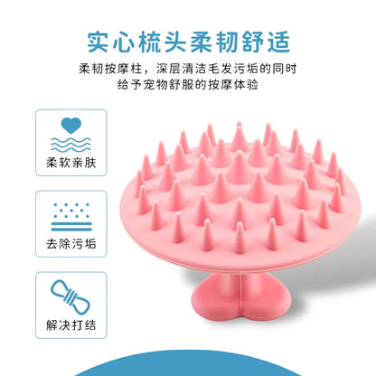 New Cat Dog Combing Massage Brush Pet Shop Universal Bath Artifact Large Silicone Cleaning
