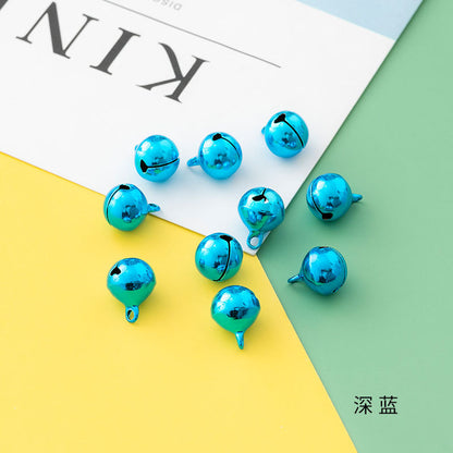 12mm Eco-Friendly Colorful Flat Metal Copper Bells, Color-Preserving, Christmas Holiday Pet Gift DIY Keychain Accessories