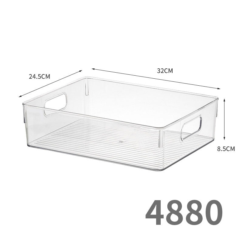 Storage Box PET Transparent Acrylic Rectangular Cosmetic Station Snack Kitchen Sundries Storage Box with Lid