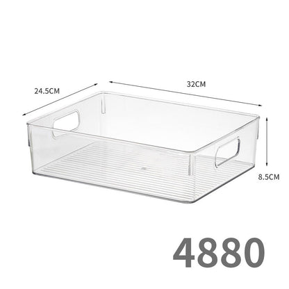Storage Box PET Transparent Acrylic Rectangular Cosmetic Station Snack Kitchen Sundries Storage Box with Lid