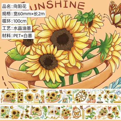 New pet Journal tape flower special material autumn letter simple full roll material shell optical flow hemp Journal tape