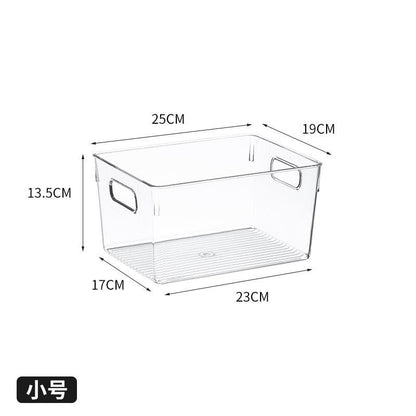Desktop Storage Box Small Miscellaneous Stationery Sticky Notes Handbook Pencil Transparent Narrow Long Storage Storage Box