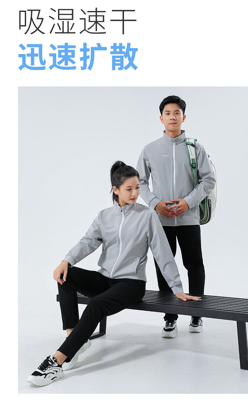 New Badminton Uniform Jacket Black and White Suit Men's and Women's Long-Sleeved Volleyball Uniform Table Tennis Uniform Competition Training Uniform