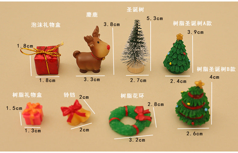 Dollhouse Doll House Snowman Christmas Tree Ginger Biscuit Man Decoration Scene Ornaments Model Christmas Wreath