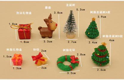 Dollhouse Doll House Snowman Christmas Tree Ginger Biscuit Man Decoration Scene Ornaments Model Christmas Wreath