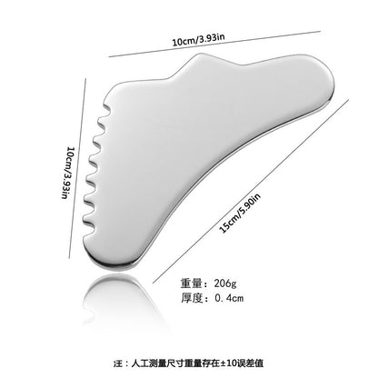 Factory direct stainless steel large heart-shaped scraping plate hand face scraping metal massage beauty tools wholesale
