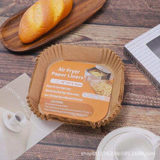Air Fryer Paper Square Household Oil-Absorbing Paper Tray Grease-Proof Paper Plate Barbecue Air Fryer Special Paper Baking Paper