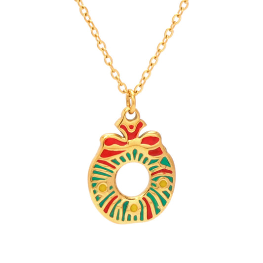 Justop European and American Cross-Border Christmas Tree Necklace Snowman Candy Pendant Christmas Eve Christmas Elk Necklace Jewelry