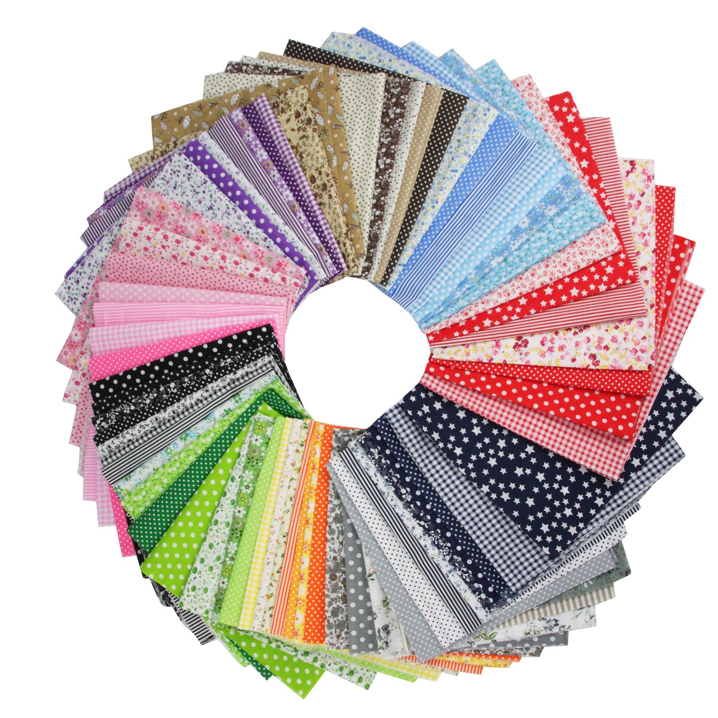 7 Color Patchwork Cloth Group Plain Flower Cloth Broken Plaid Dot DIY Cotton Small Fresh Plant Printing Cloth