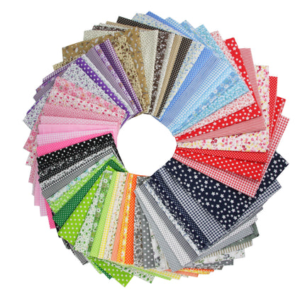 7 Color Patchwork Cloth Group Plain Flower Cloth Broken Plaid Dot DIY Cotton Small Fresh Plant Printing Cloth