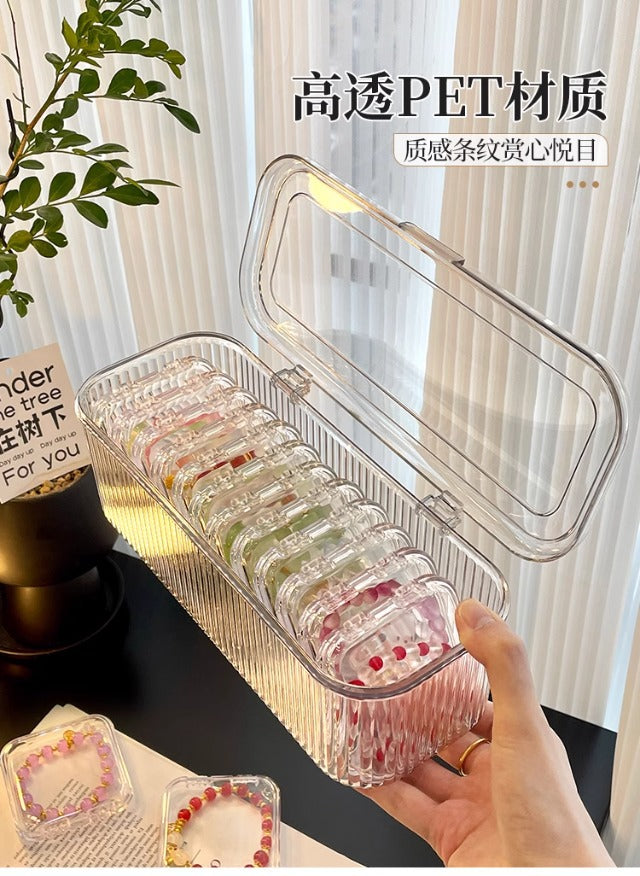 Acrylic Storage Box Jewelry Drawer Bracelet Storage Crystal Necklace Multi-lattice Jewelry Box Portable Anti-oxidation Bracelet