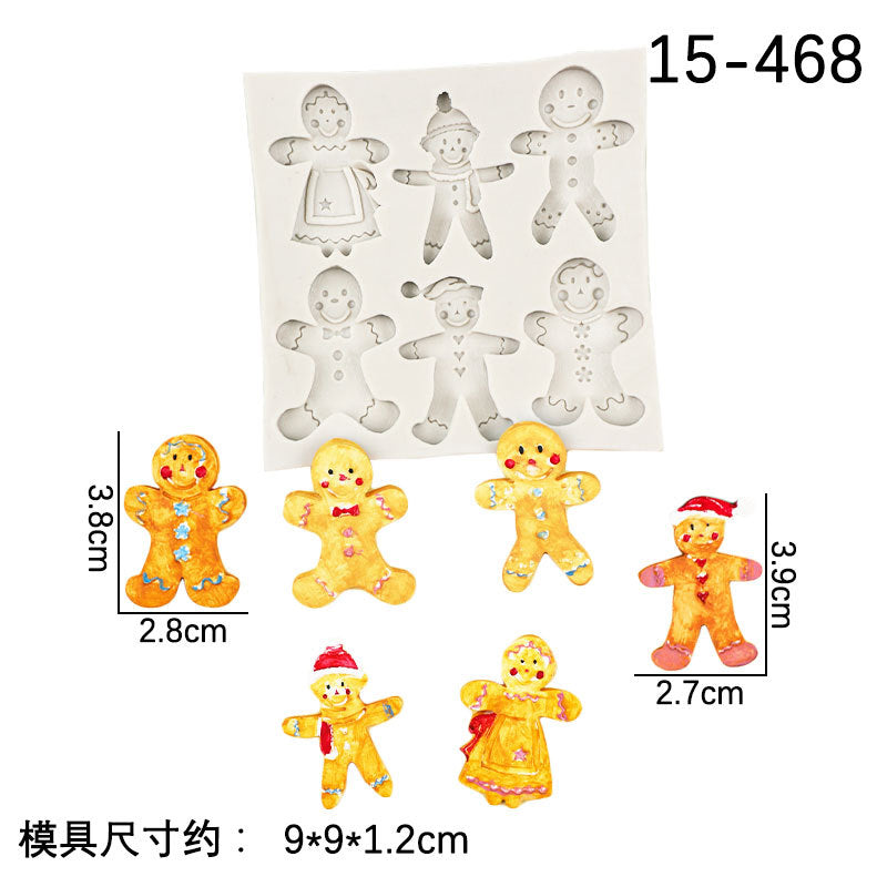 DIY Baking Christmas Series 6 Piece Set Flip Cake Christmas Party Silicone Mold Cake Decoration Spot