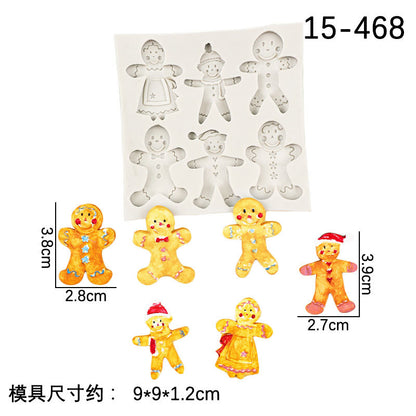 DIY Baking Christmas Series 6 Piece Set Flip Cake Christmas Party Silicone Mold Cake Decoration Spot