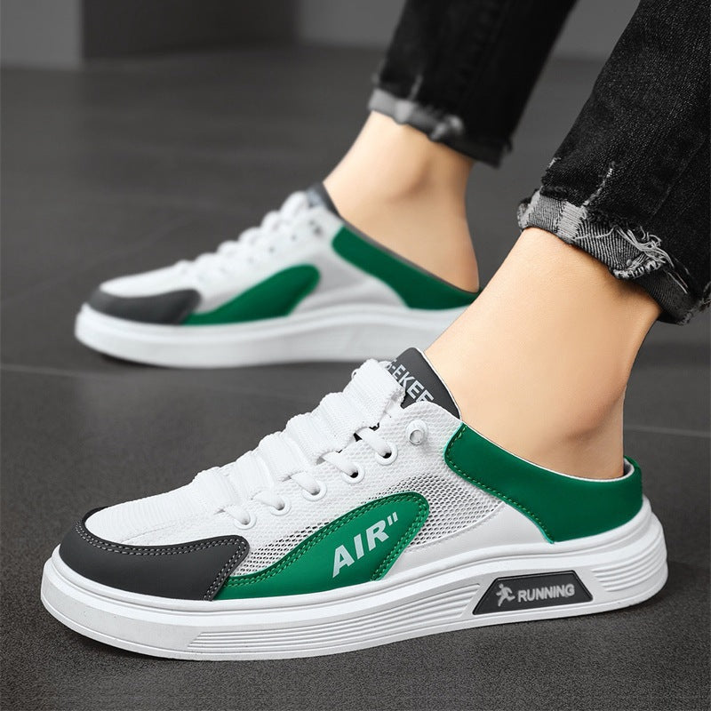 Hollow-Out Leather Shoes for Men, Summer Breathable Soft Leather Low-Top Business Casual Versatile Slip-On Perforated Dad Shoes