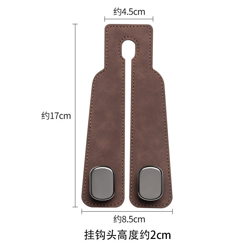 Car rear seat storage small hook turned leather zinc alloy ABS car double hook
