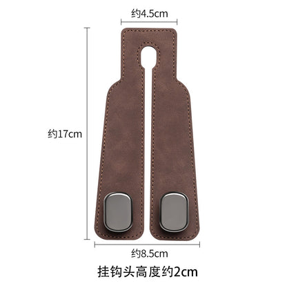 Car rear seat storage small hook turned leather zinc alloy ABS car double hook