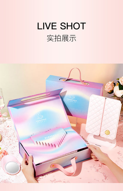 Led Makeup Mirror with Lamp Desktop Desktop Makeup Shell Mirror Holiday Gift for Girlfriend Dressing Mirror