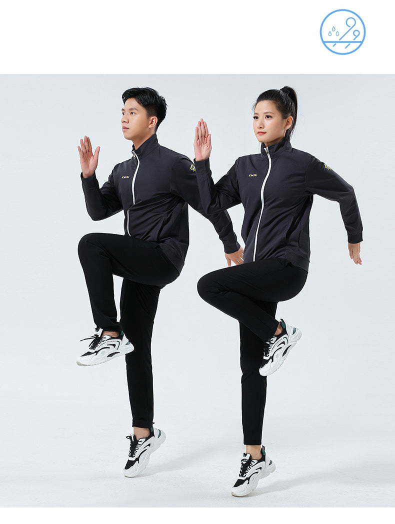 New Badminton Uniform Jacket Black and White Suit Men's and Women's Long-Sleeved Volleyball Uniform Table Tennis Uniform Competition Training Uniform