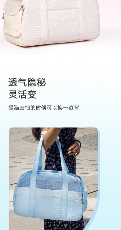 Lace Cat Bag Cat Bag Small Dog Pet Bag Breathable Dog Bag Portable Cat Bag Shoulder Pet Backpack