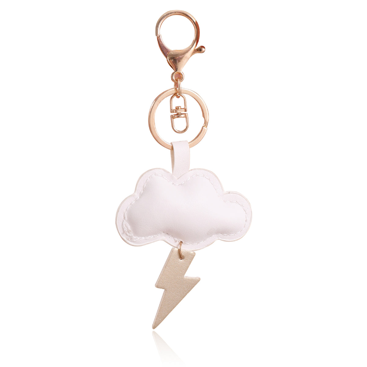 Ins Wind Cloud Lightning Summer Panda Giraffe Fruit Pu Printed Leather Pendant Keychain Bag Hanging