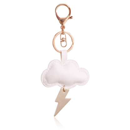 Ins Wind Cloud Lightning Summer Panda Giraffe Fruit Pu Printed Leather Pendant Keychain Bag Hanging