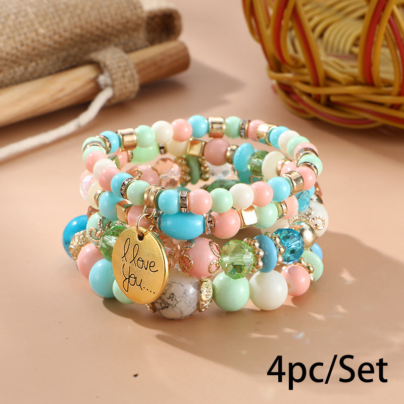 European and American Cross-Border Hot-Selling New Bohemian Bracelets Creative Tassel Multi-Layer Beaded Bracelets Fashion Jewelry