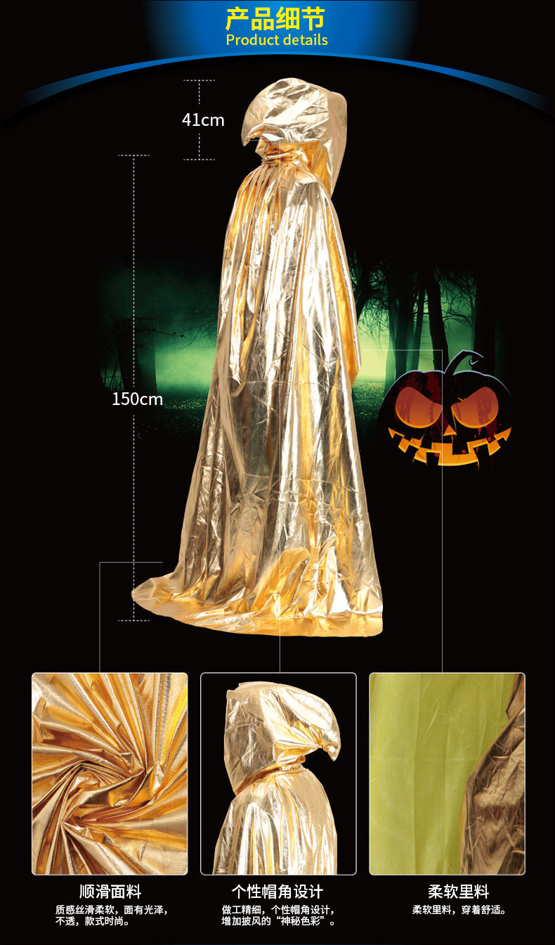 Halloween Costume Adult cosplay Death Cloak Performance Costume Black Wizard Robe Cloak Vampire