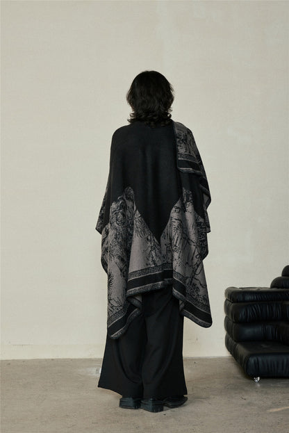 Jiangnan Watertown Knitted Shawl High-end Ethnic Style Cloak Western Sichuan Yunnan Travel Wear Imitation Cashmere Cape Women