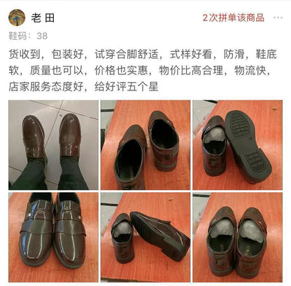 [100% cowhide] special clearance processing suit men's leather shoes thick bottom authentic cowhide shoes men's shoes dad shoes