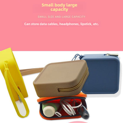 Square Makeup Organizer Silicone Coin Purse Portable Travel Storage Bag Multi-Purpose Lipstick Travel Essential