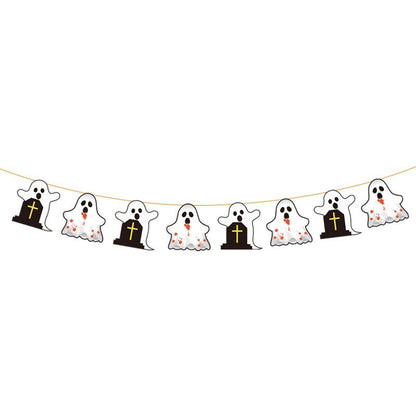 Cross-Border New Halloween Flag Party Supplies Decoration Scene Atmosphere Decoration Halloween Flag Banner