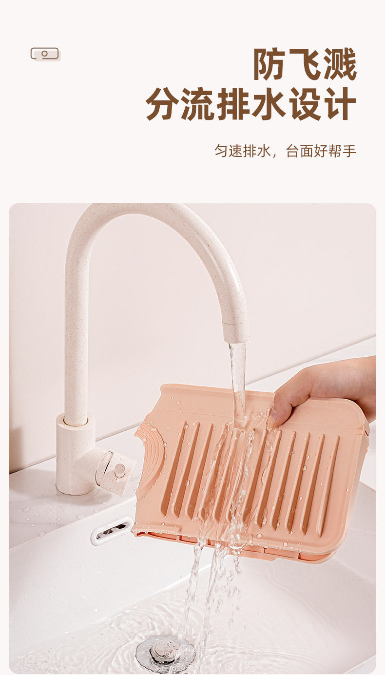 Cross-Border Button Silicone Faucet Drain Pad Kitchen Sink Storage Pad Washbasin Leak-Proof Anti-Slip Pad Wholesale