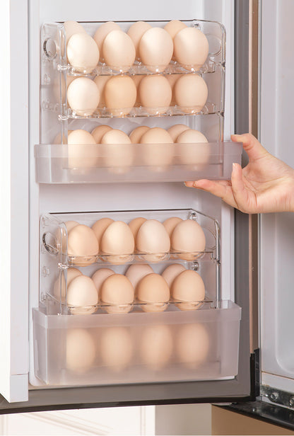 Egg Storage Box for Refrigerator Side Door, Egg Carton Holder, Food-Grade Special Transparent Storage and Preservation Box with Lid