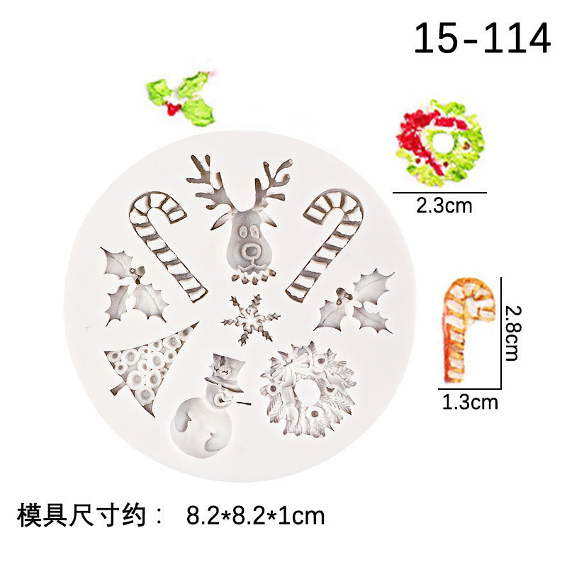 Christmas Theme Silicone Mold Snowflake Christmas Tree Snowman Gingerbread Man Creative Baking Decoration Liquid Silicone Mold