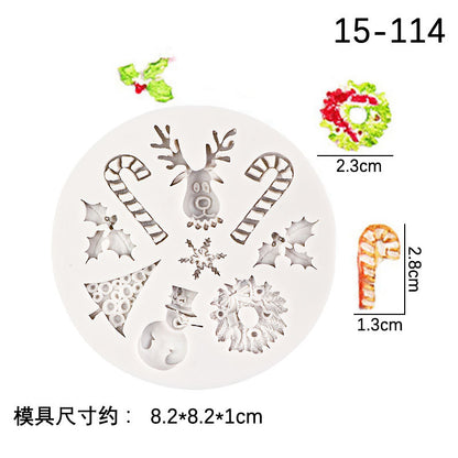 Christmas Theme Silicone Mold Snowflake Christmas Tree Snowman Gingerbread Man Creative Baking Decoration Liquid Silicone Mold