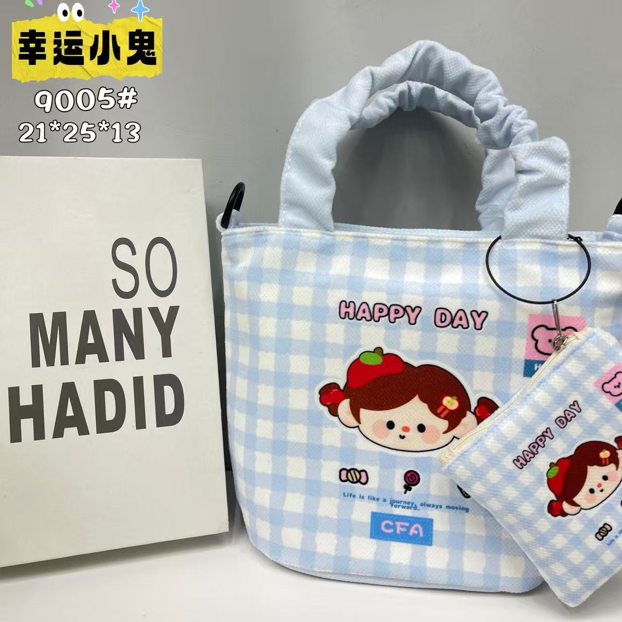 In-Stock New Small Cloth Bag Ins Cute Cartoon Women's Summer Cloth Bag Handbag Casual Tote Bag Upgrade