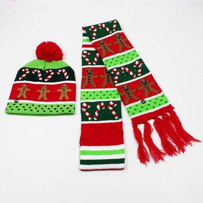 Korean Internet Celebrity Style Snowflake Christmas Hat, Warm and Cold-Proof Women's Knitted Hat with Pom-Pom, Ear-Protecting Yarn Hat, Light Luxury Style