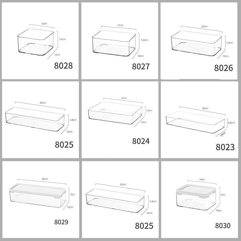 Simple Storage Box Transparent Acrylic Narrow Long Rectangular Mirror Cabinet Cosmetic Stationery Pen Kitchen Chopsticks Box