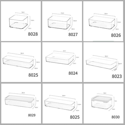 Simple Storage Box Transparent Acrylic Narrow Long Rectangular Mirror Cabinet Cosmetic Stationery Pen Kitchen Chopsticks Box